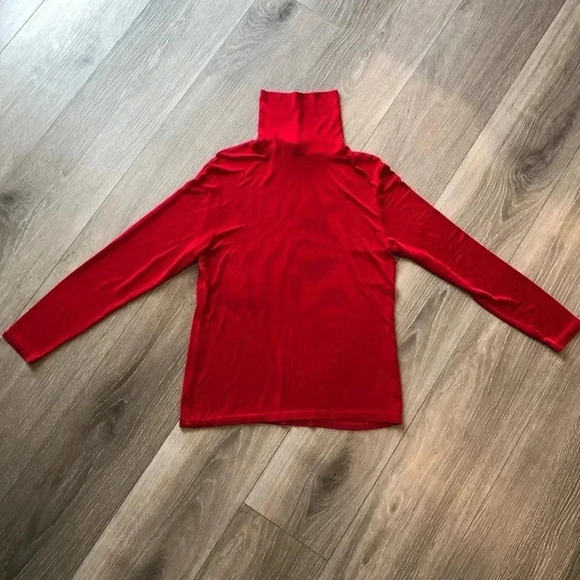 Vintage 90s Dress Barn Long Sleeve Turtle Neck Red Size Large - Picture 2 of 9